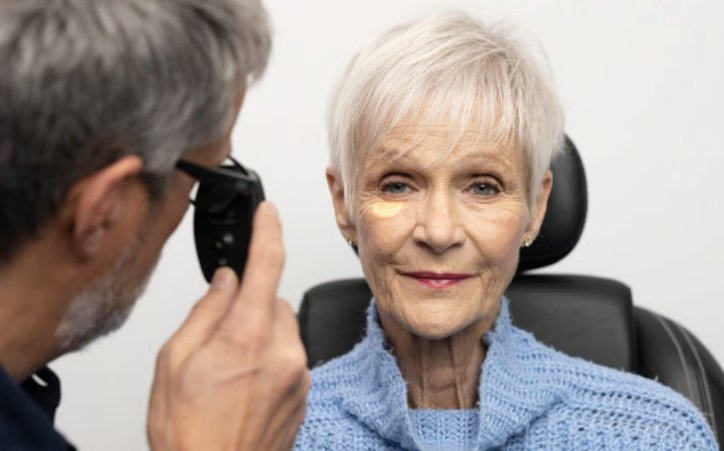 Senior patient during an eye exam