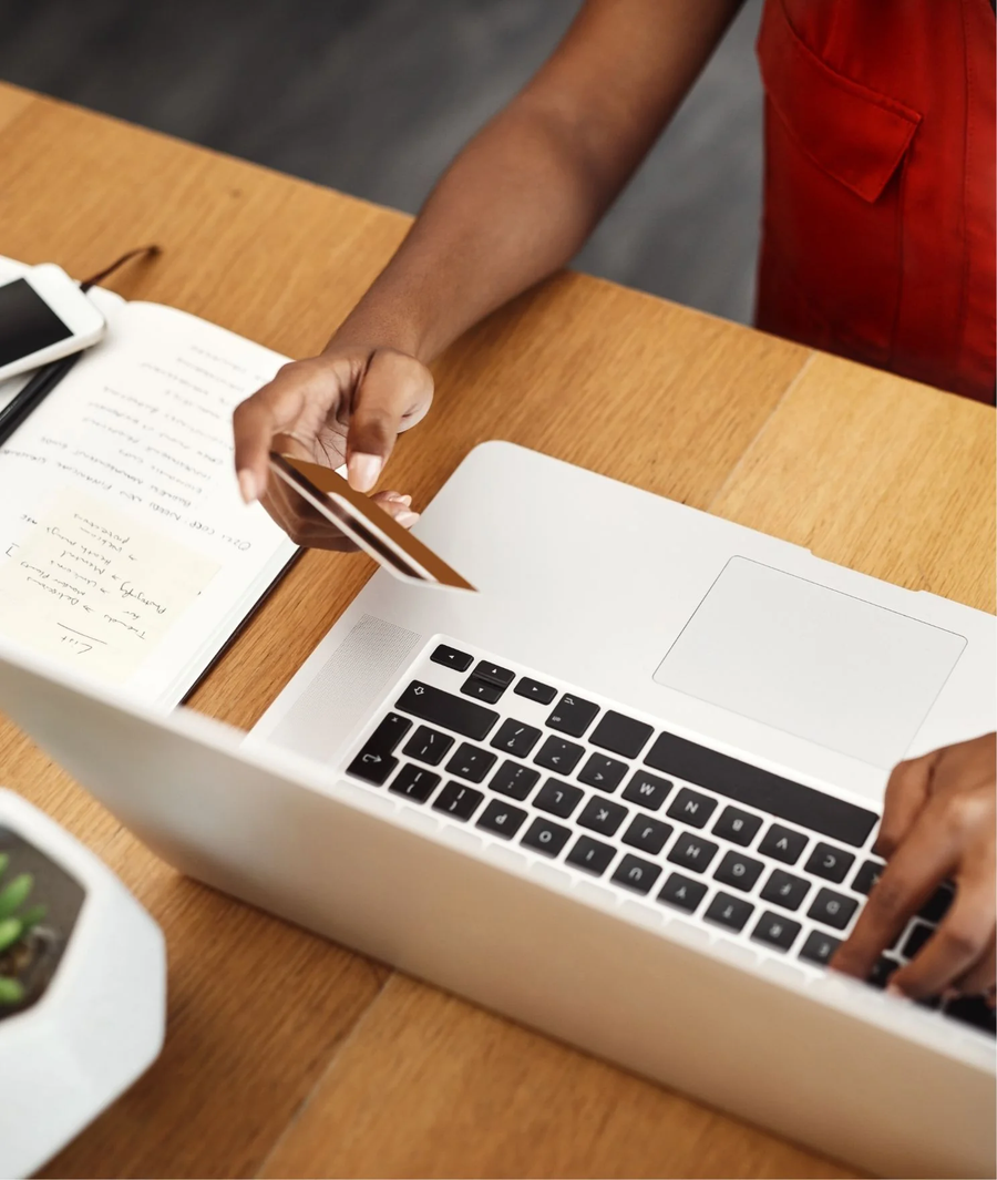 Person working at a laptop